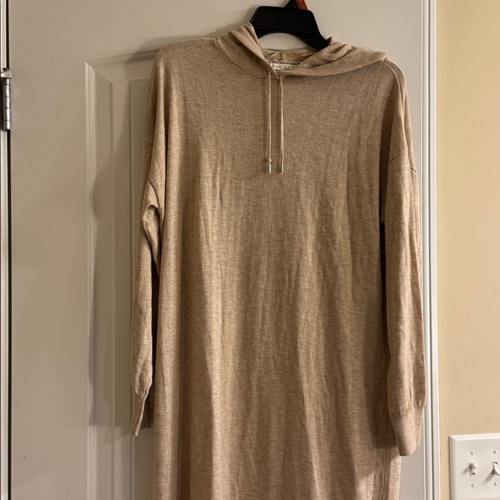 Beige Maxi Hoodie Dress
